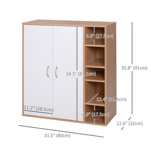 3-Tier Freestanding Shoe Storage Cabinet with Shelves, Natural Colour