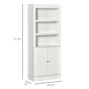 Kitchen sideboard with 6-tier shelves, white, wood look