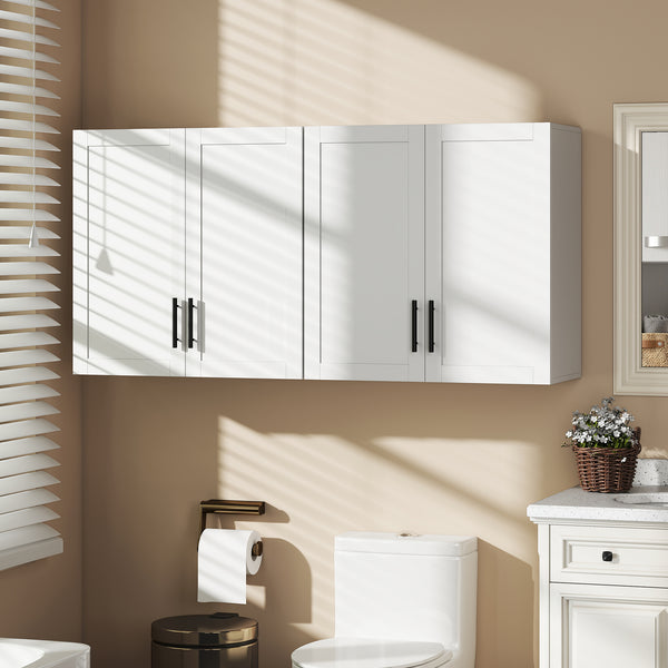 White bathroom wall cabinets, set of 2