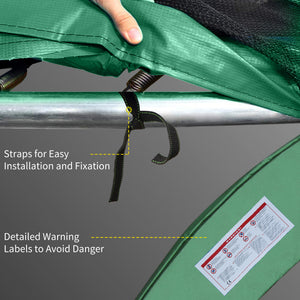 12ft Trampoline Spring Cover, Plastic Trampoline Replacement Pad Gym Bounce Jump Cover EPE Foam Safety Guard Padding Outdoor, Green