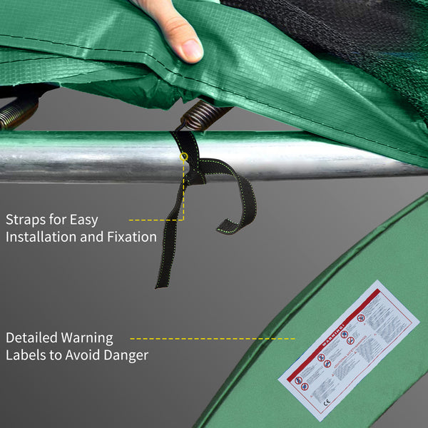 12ft Trampoline Spring Cover, Plastic Trampoline Replacement Pad Gym Bounce Jump Cover EPE Foam Safety Guard Padding Outdoor, Green