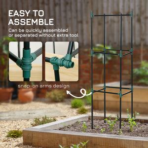 3 Pack 183cm Tomato Plant Supports for Climbing Vegetables, Flowers and Fruits, Dark Green