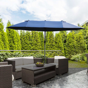 15-foot double-sided parasol, blue