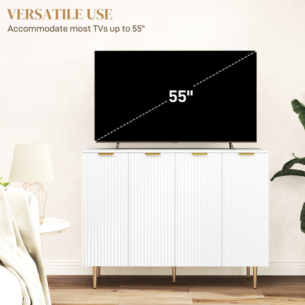 Modern kitchen storage cabinet, sideboard with adjustable shelves, white