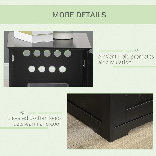 Concealed Cat Litter Box Cabinet, Easy Assembly, Black