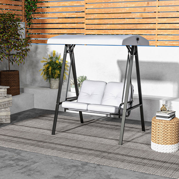 2-seater swing with adjustable canopy, grey