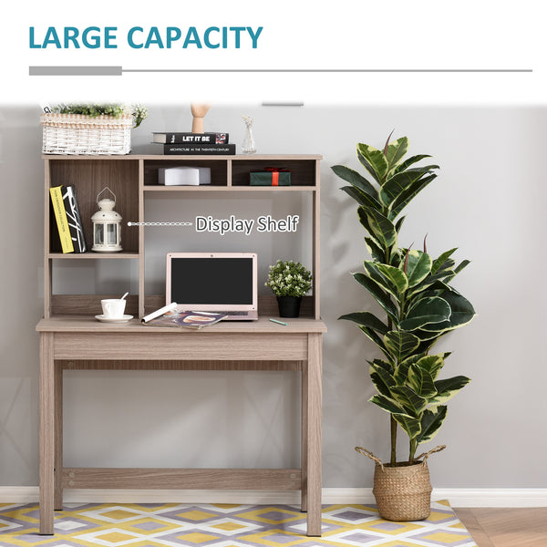 Computer desk with storage, brown