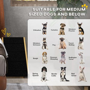 Foldable dog ramp with 4 adjustable height levels