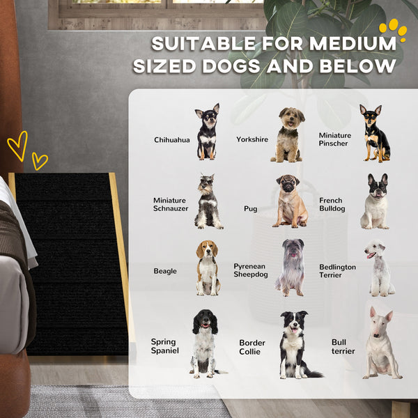 Foldable dog ramp with 4 adjustable height levels