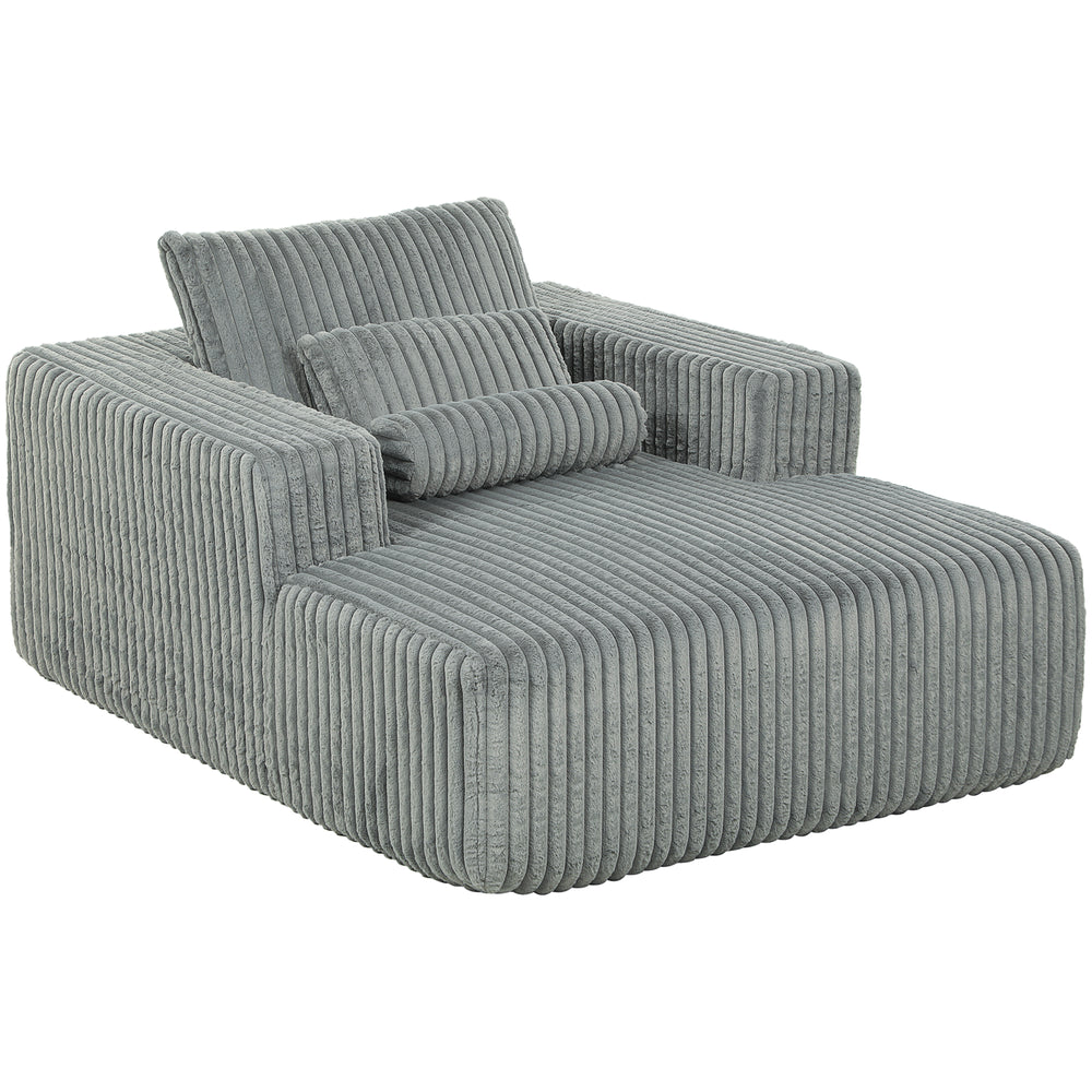 Sofa bed with pillow, single seat, grey