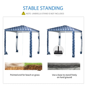 6.5-foot beach umbrella, dark blue 