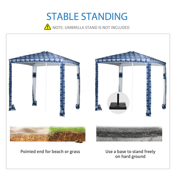 6.5-foot beach umbrella, dark blue 