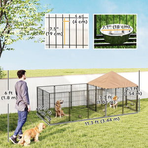 Enclosure with rotating and height-adjustable bowls