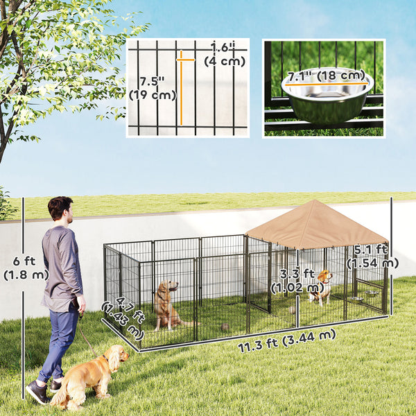 Enclosure with rotating and height-adjustable bowls