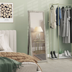 Full length mirror, grey wood grain 