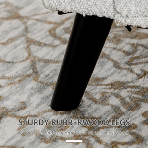 Upholstered storage bench with armrests, cream white