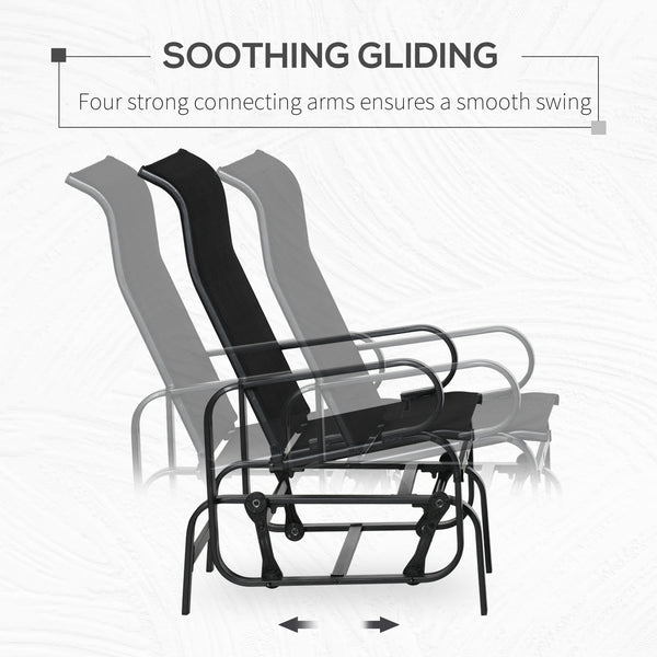 Rocking chair in breathable mesh fabric, black