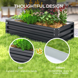 Galvanized raised planter, grey