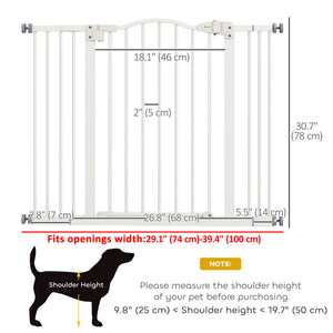 Extra Tall White Dog Gate with Door