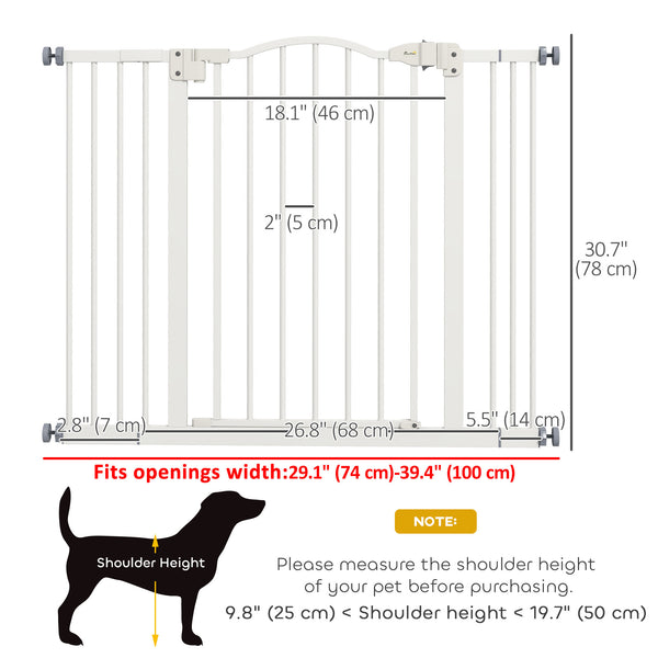 Extra Tall White Dog Gate with Door