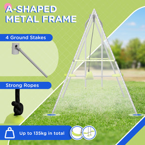 Sturdy metal module with glider and swing, green