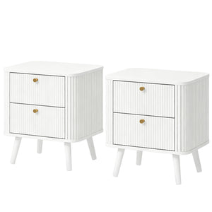White 2-drawer nightstands, set of 2
