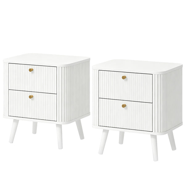 White 2-drawer nightstands, set of 2