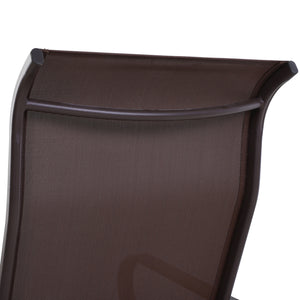 Breathable Mesh Fabric Garden Chair Rocking Seat for Patio Yard Porch Brown