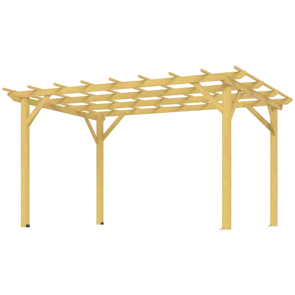 10' x 13' Pergola with Trellis for Climbing Plants, Natural Wood