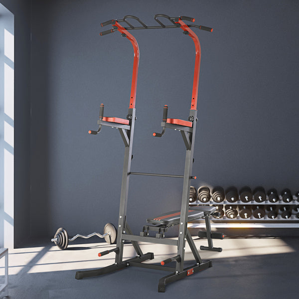 Pull-up station with ab bench