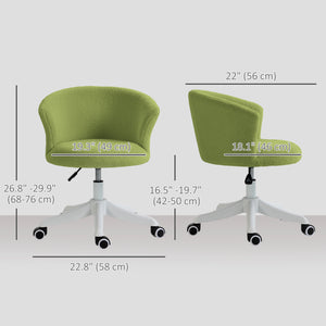 Soft armless office chair with adjustable height, light green