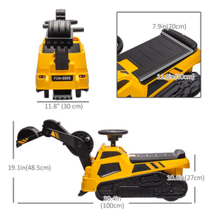 3 in 1 Excavator Bulldozer Rolling Compactor with Music, Yellow