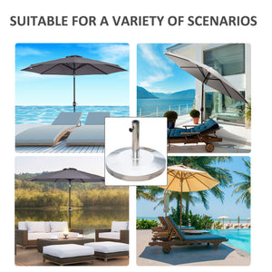 Round cement parasol base, silver 