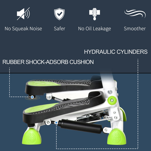 Twist Stepper with Adjustable Resistance and LCD Display - White and Green