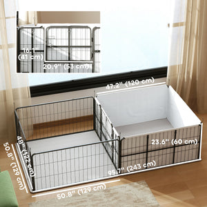 7-panel whelping box with washable absorbent mats