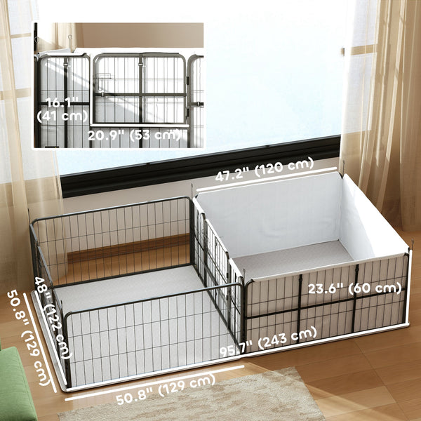 7-panel whelping box with washable absorbent mats