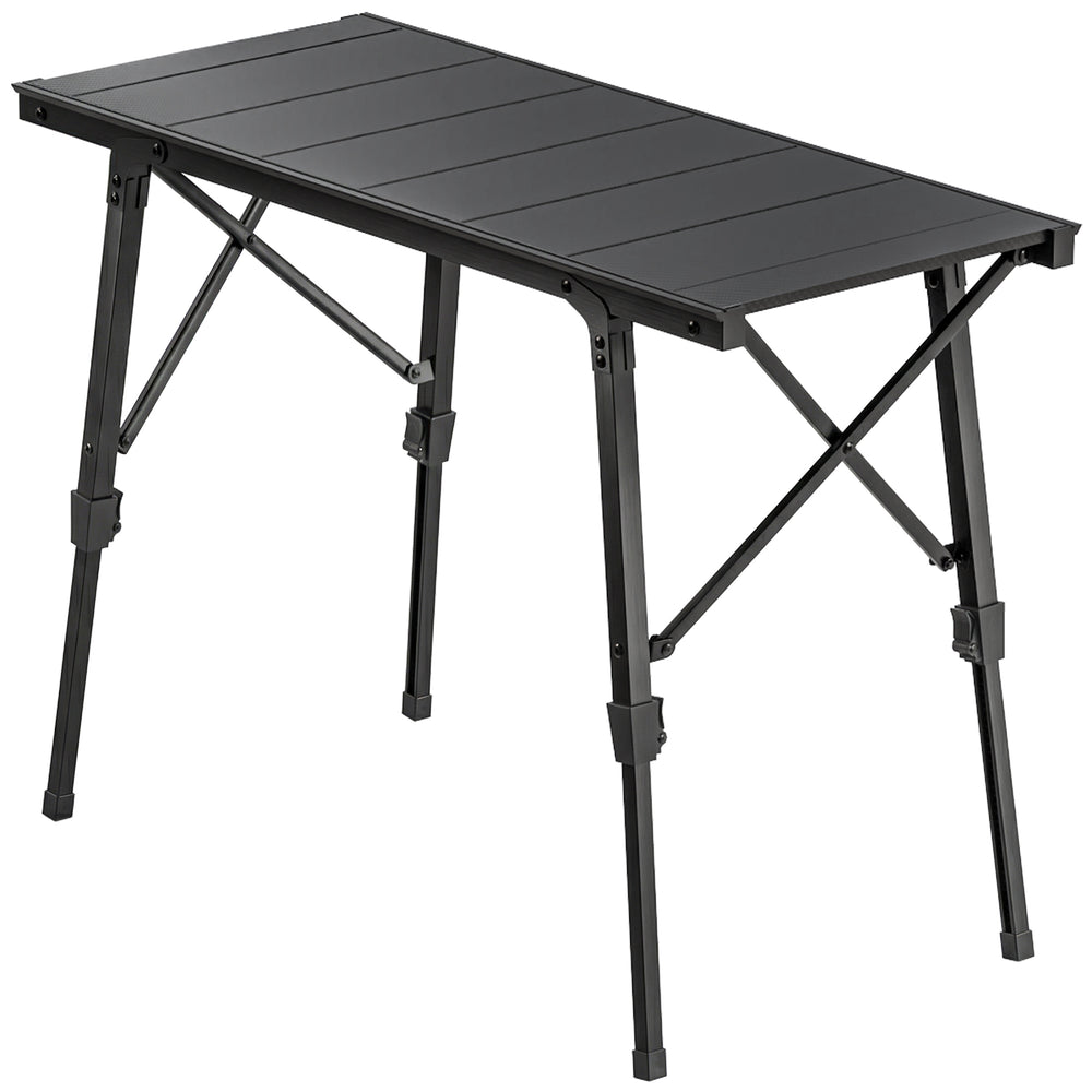 Folding picnic table with removable trays and non-slip feet