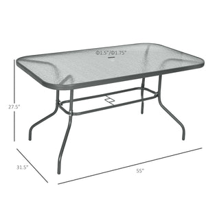 Metal garden table with parasol hole