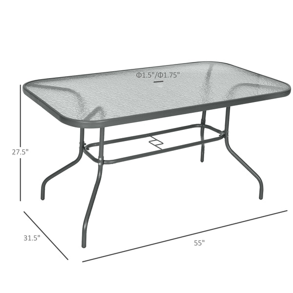 Metal garden table with parasol hole