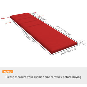 Replacement lounge chair cushion with headrest and ties, wine red