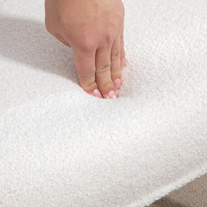 Sherpa Upholstered Wingback Accent Chair, Cream White