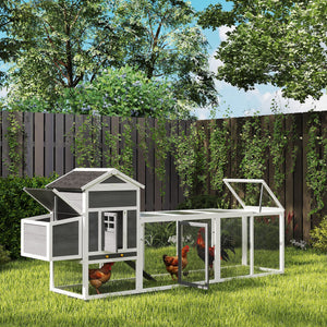 Extra large chicken coop with asphalt roof, grey