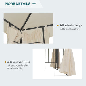10 x 10 gazebo with double-pitched roof and side walls, cream white