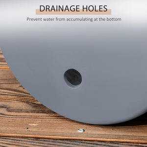 Set of 3 outdoor planters with drainage holes