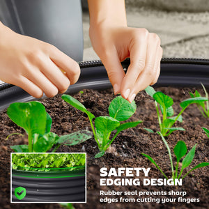 Set of 2 raised garden beds with safety edging