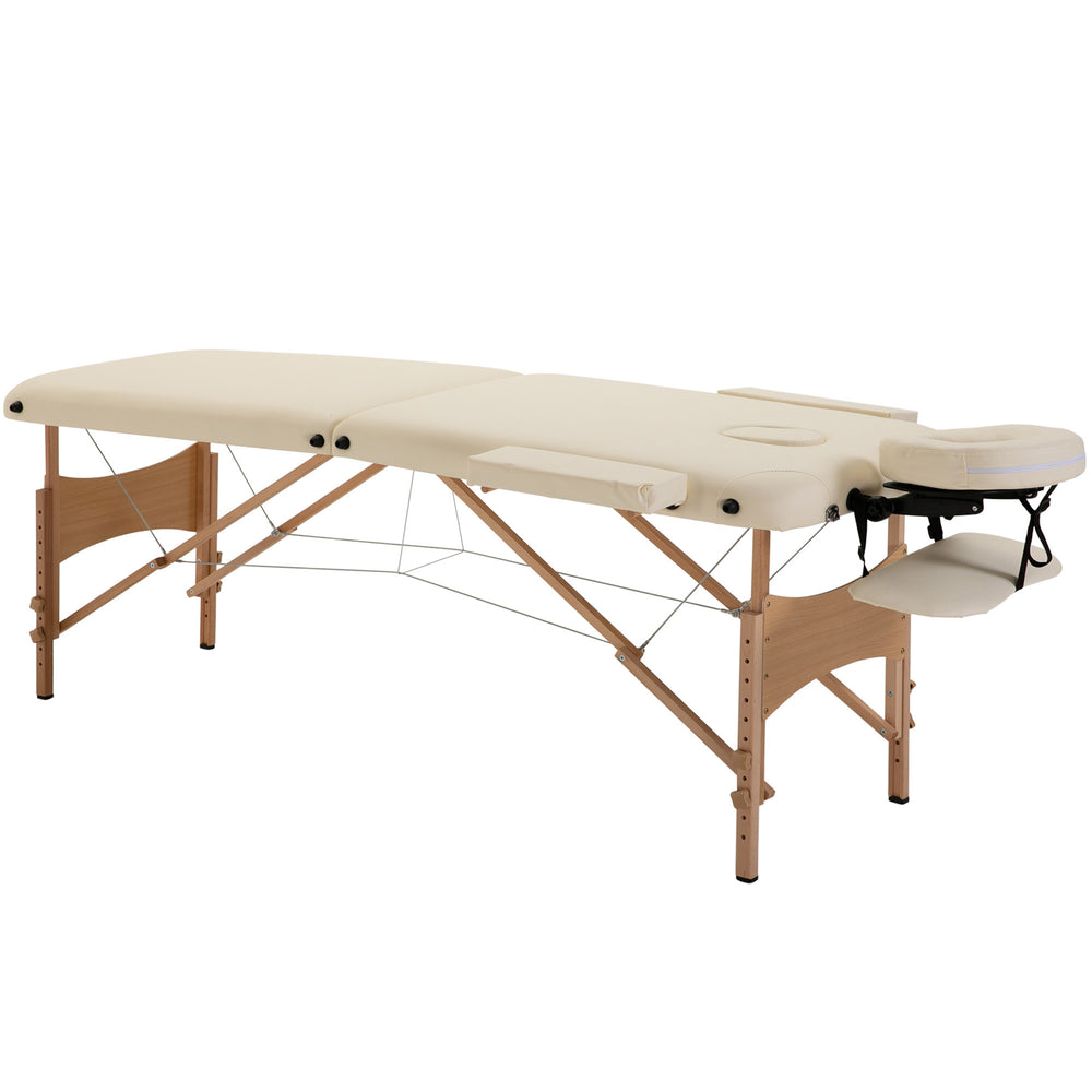 Professional adjustable folding massage table – Beige