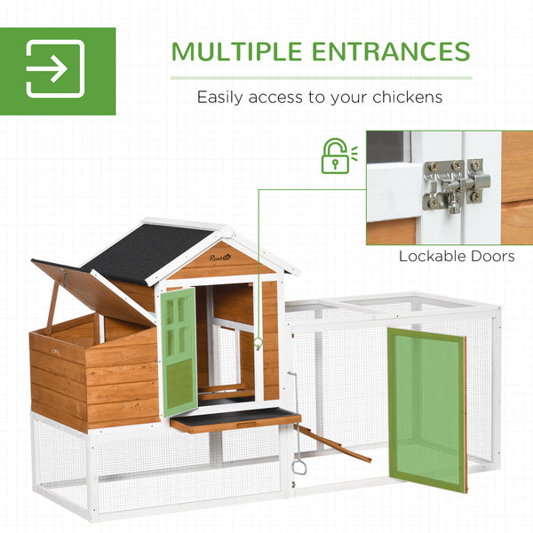 Waterproof chicken coop for 2 to 4 hens with nesting box