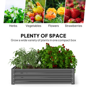 Raised planter in galvanized steel, light grey