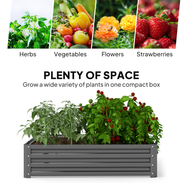Raised planter in galvanized steel, light grey