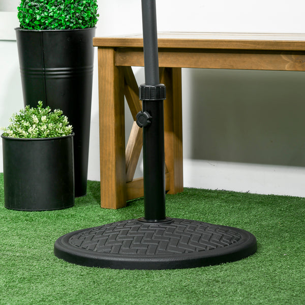 Round concrete parasol stand, black